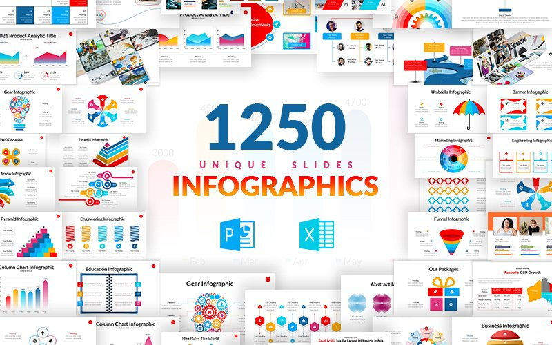 Massive infographics pack powerpoint templates