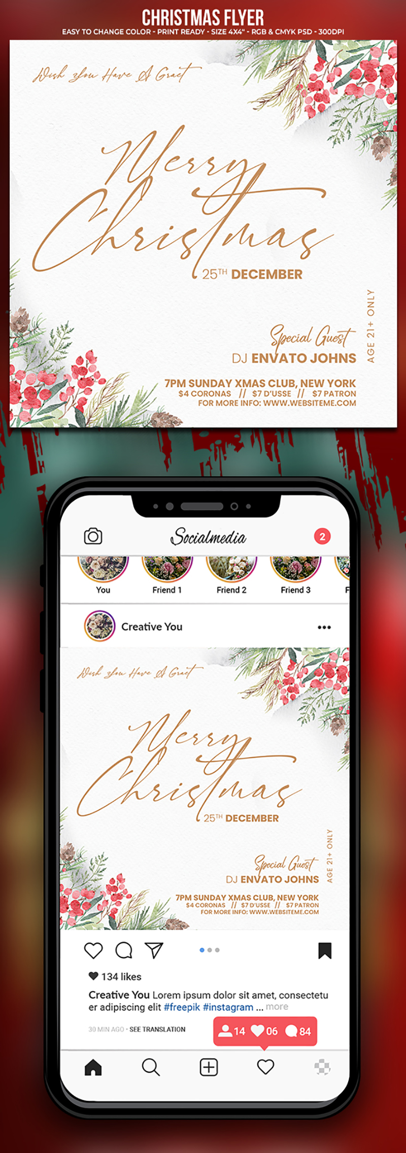 Christmas party flyer templates