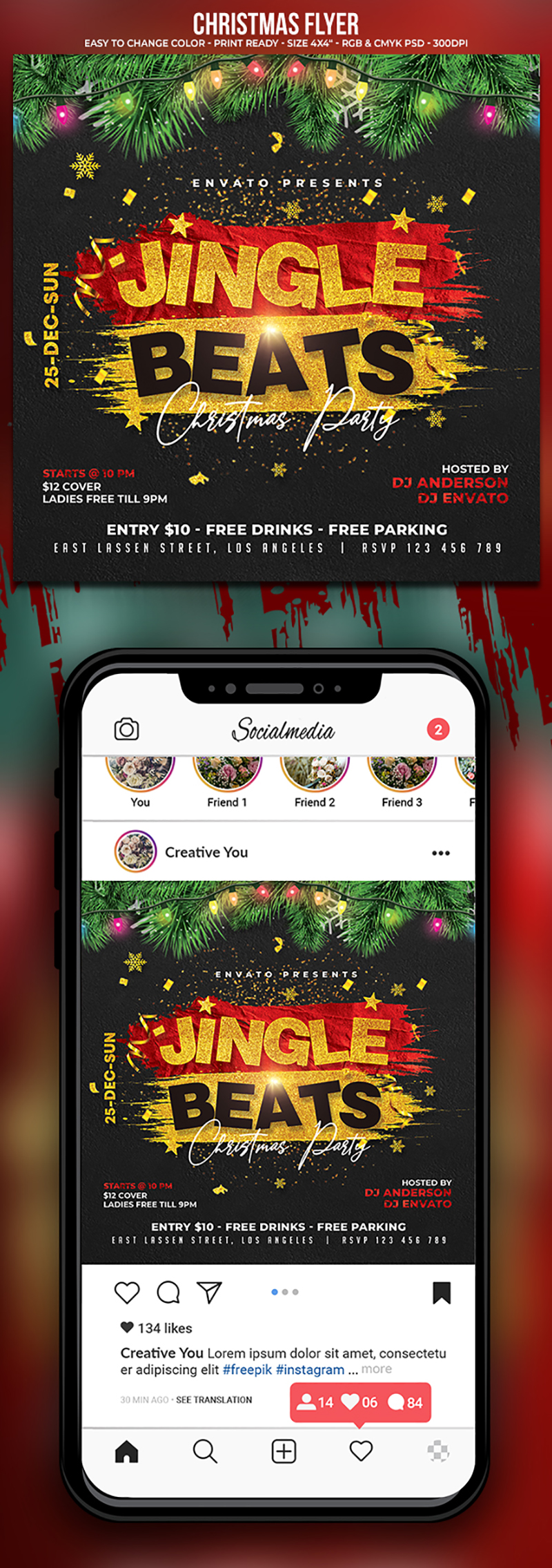 Christmas flyer party template