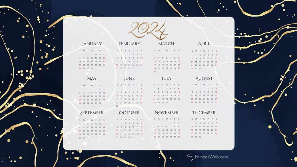 Free 2024 pdf calendar   horizontal