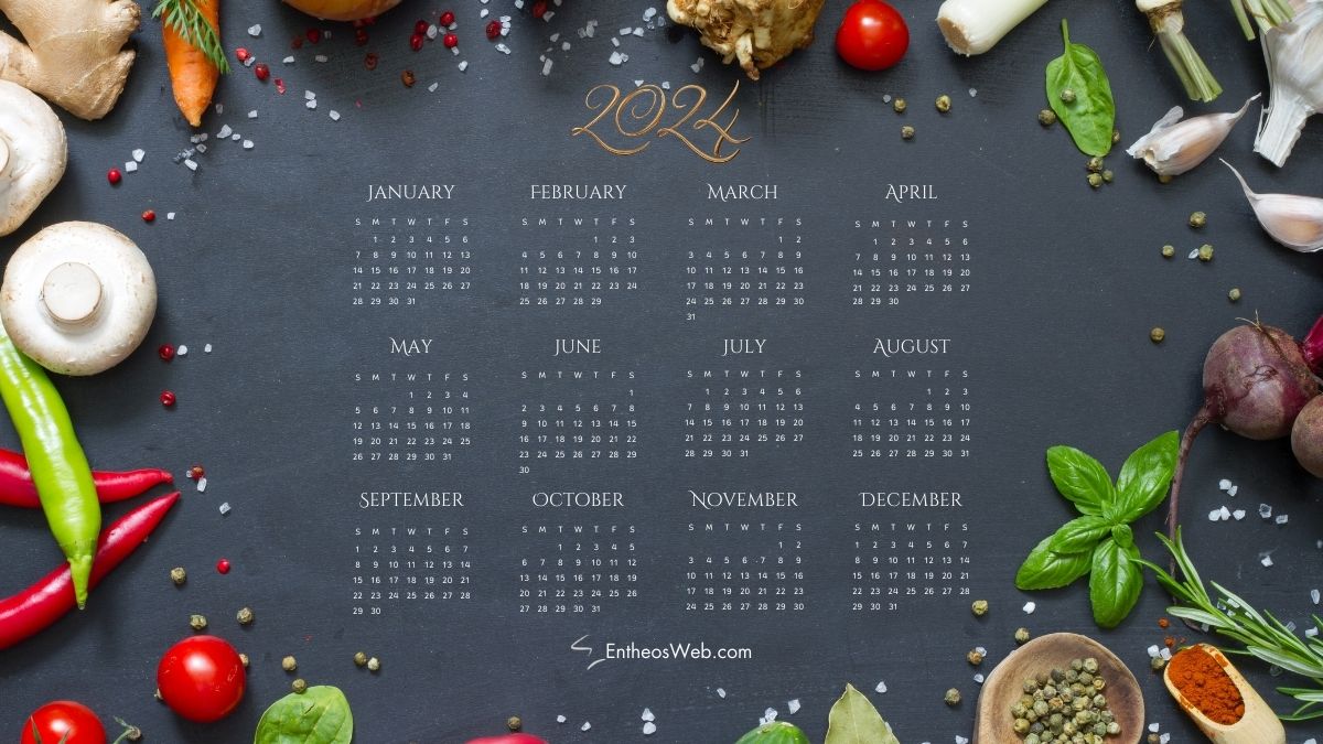 2024 calendar printable pdf   cooking
