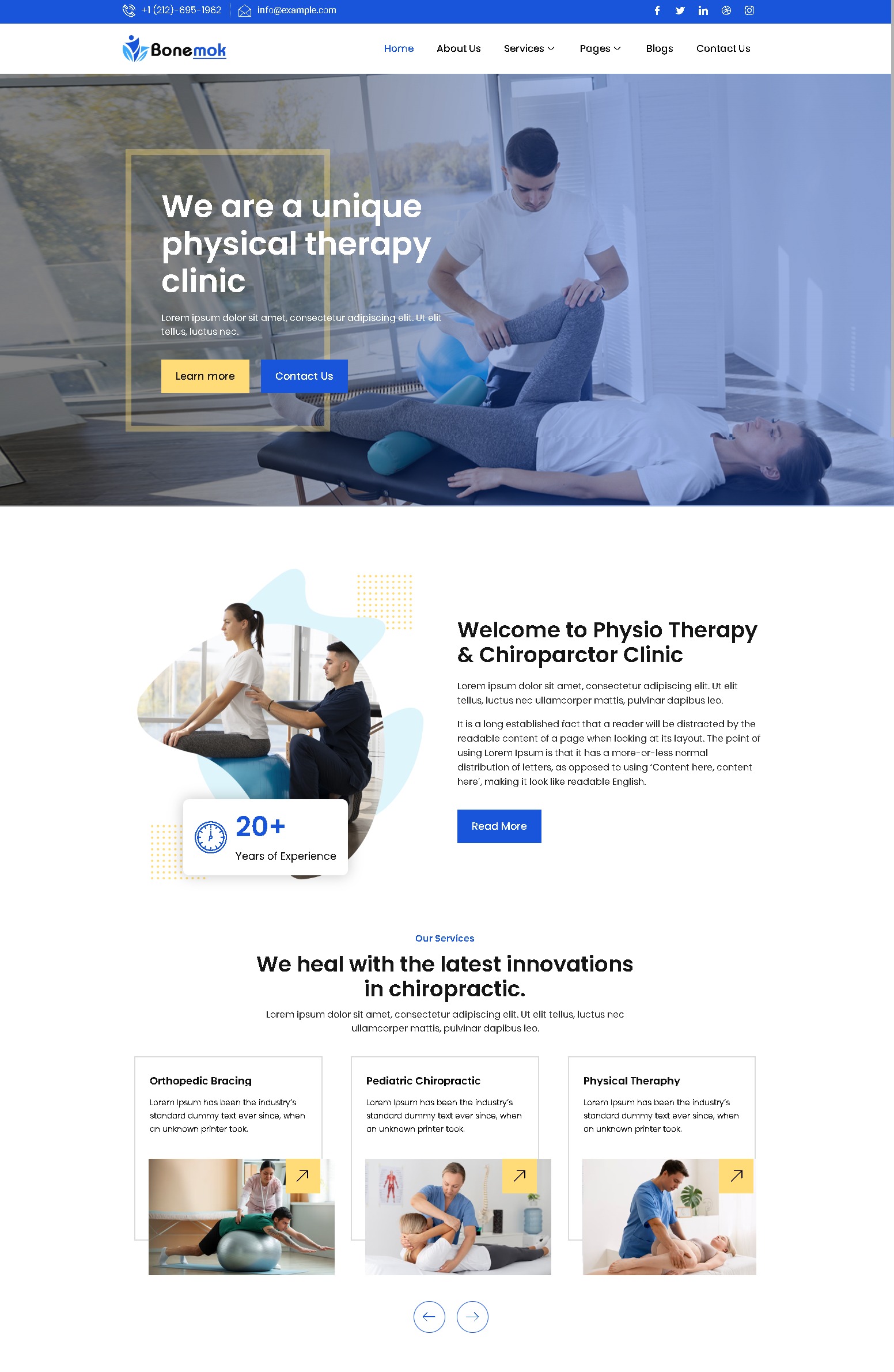 Bonemok   physical therapy and physiotherapy wordpress theme