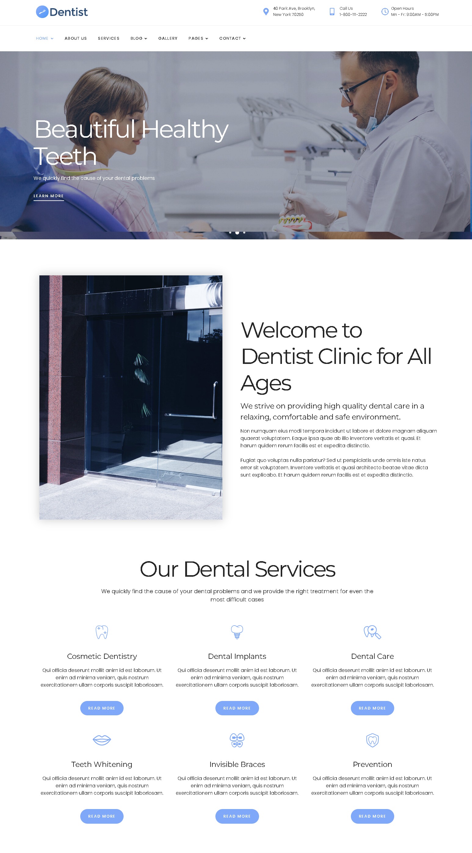 Dentist   dental medical clinic wordpress theme