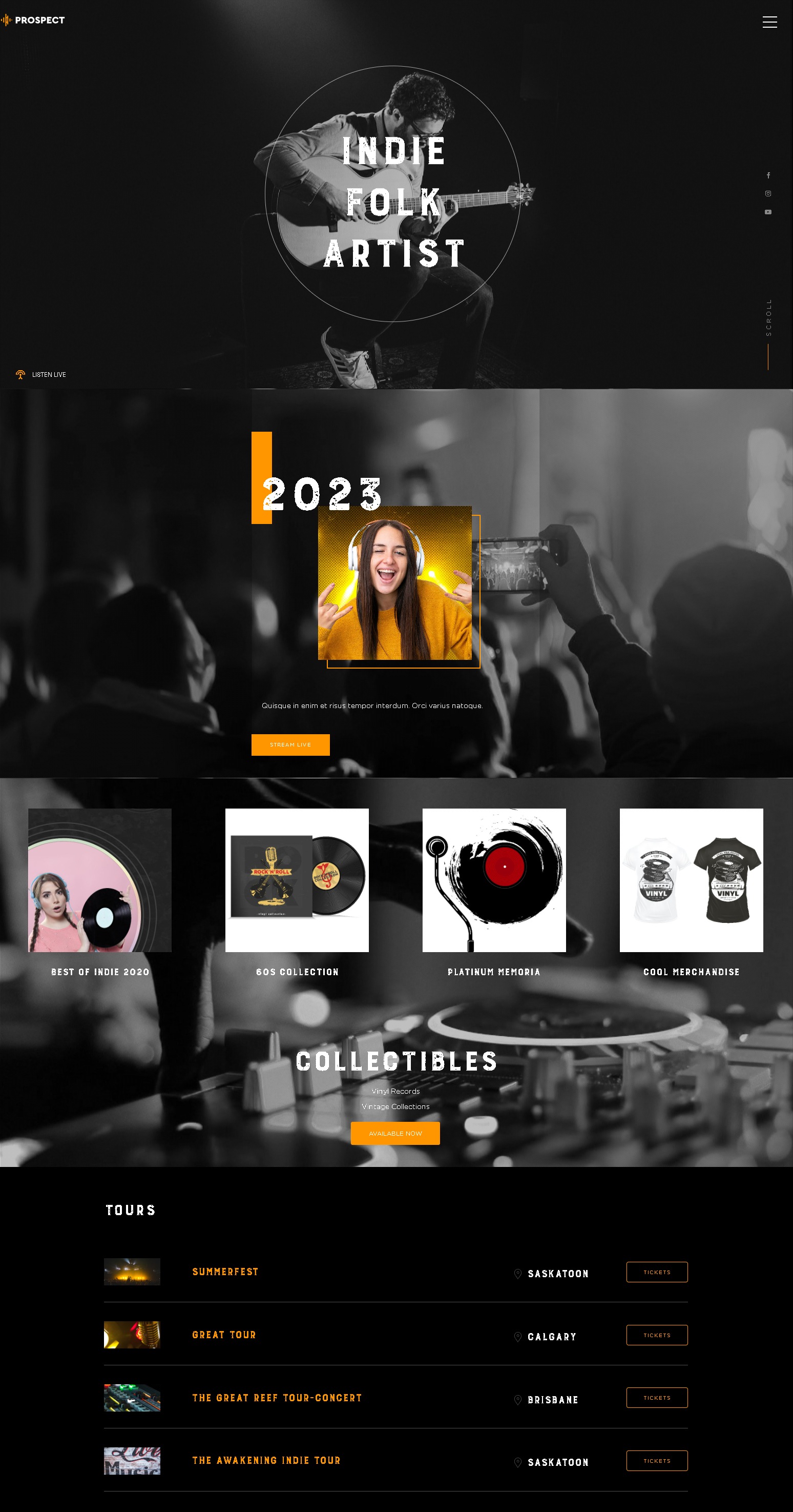 Prospect music wordpress theme