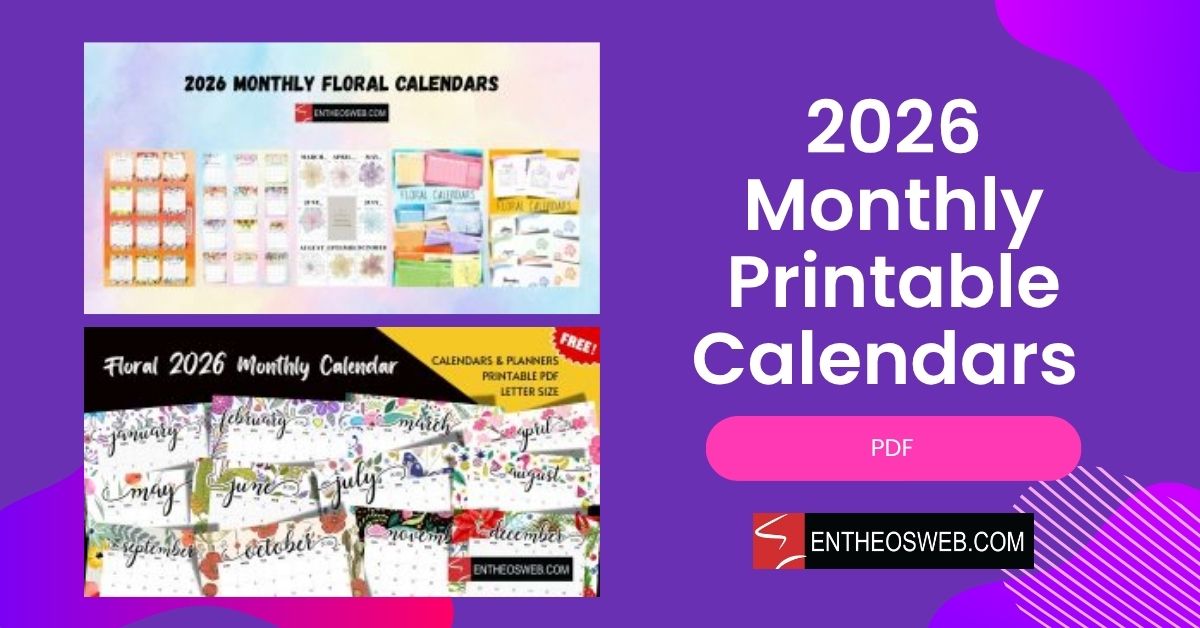 2026 Monthly Printable Calendars PDF