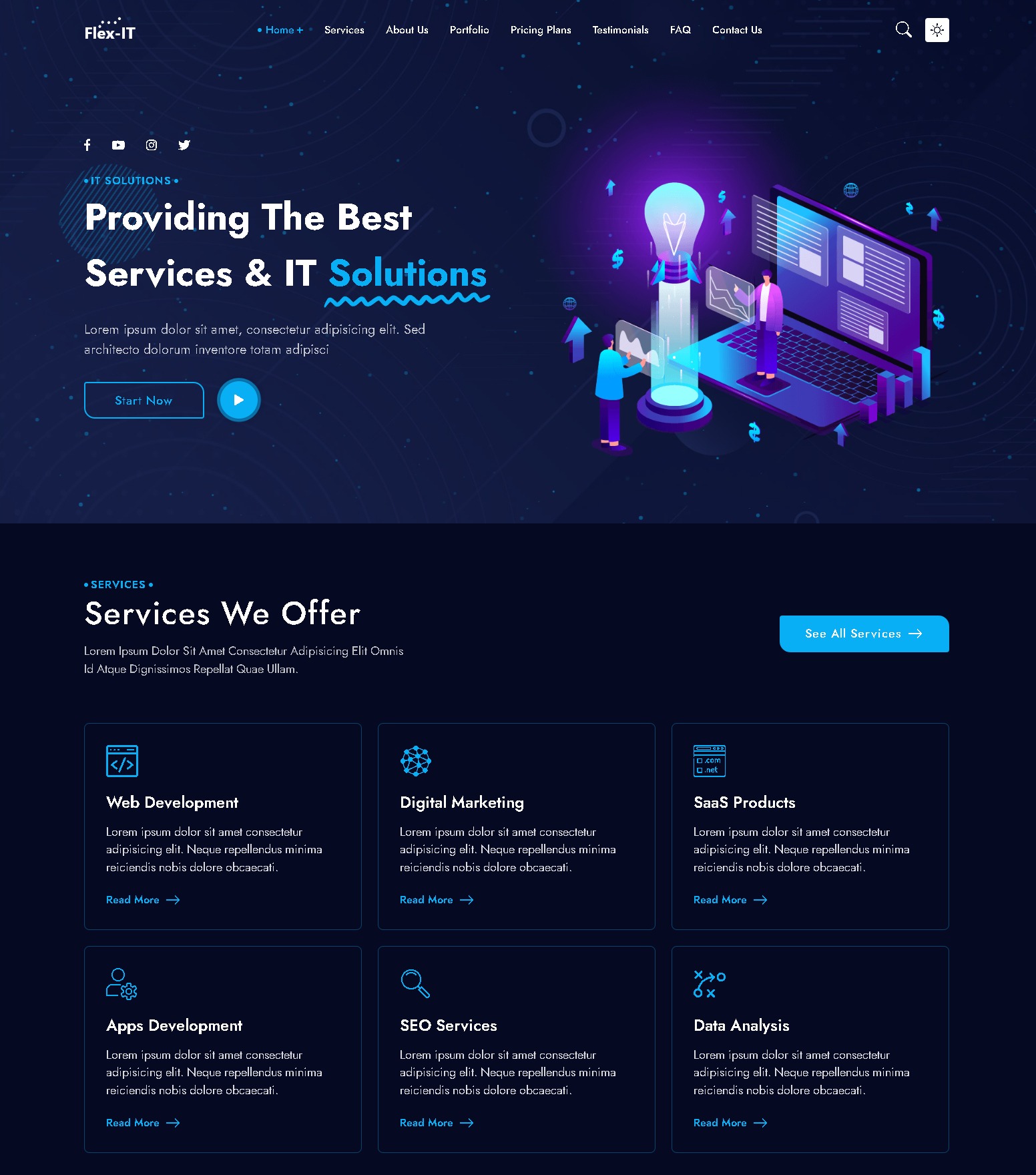 Flex it | business services  it solutions multipurpose html 5 responsive landing page template