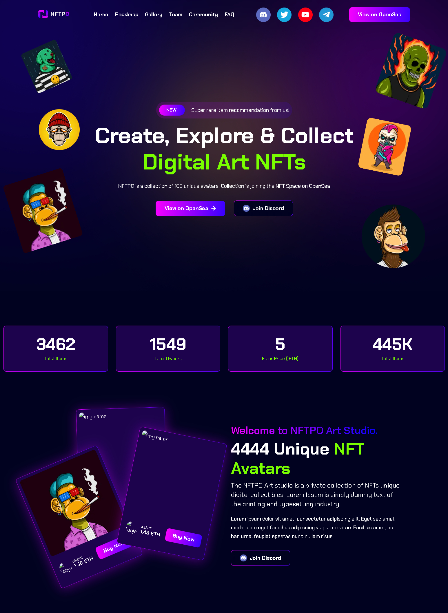 Nftpo   react nft project landing page + nextjs + tailwindcss