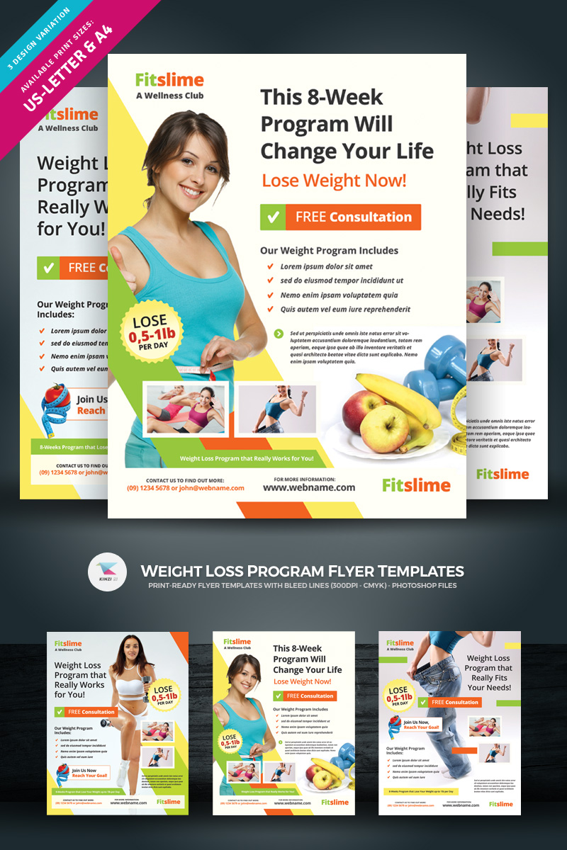 Weight loss program flyer   corporate identity template
