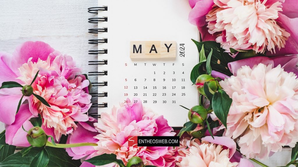 Flowers may 2024 calendar desktop wallpaper