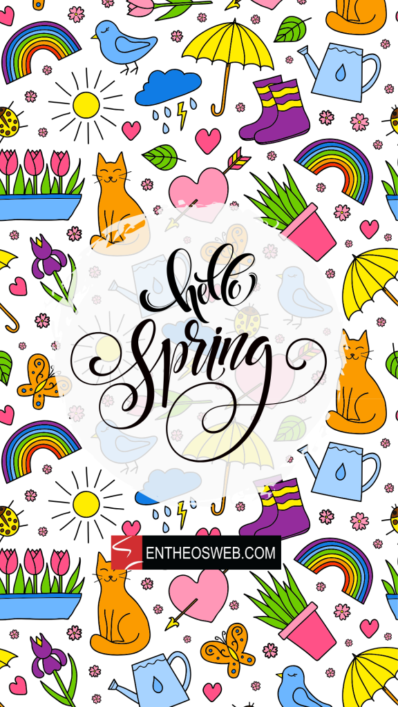 Hello spring phone wallpaper by entheosweb