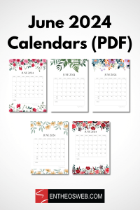 June 2024 Calendar PDF Printables | EntheosWeb
