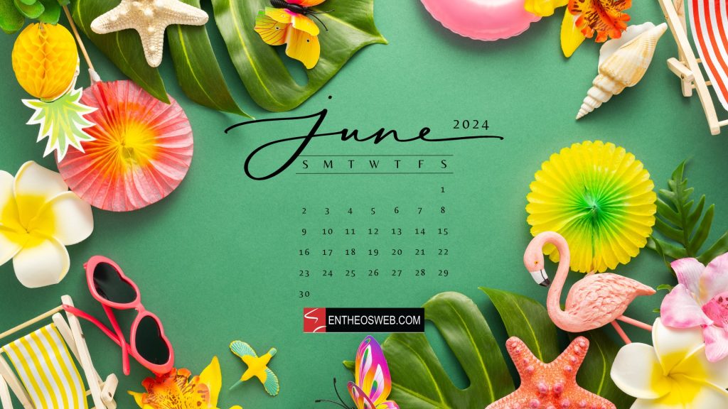 June 2024 desktop wallpaper calendar