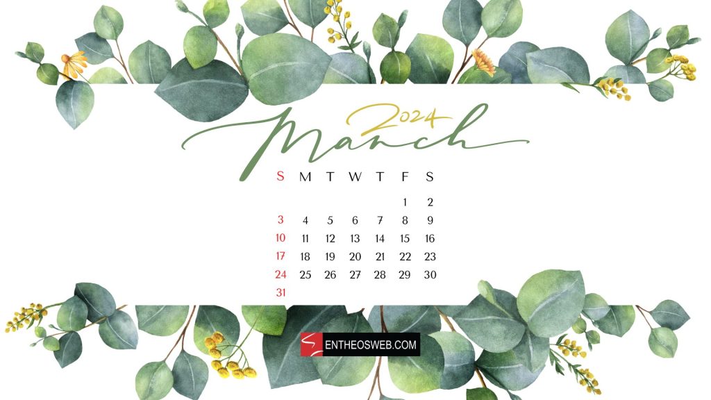 Leaf frame march 2024 wallpaper by entheosweb 1