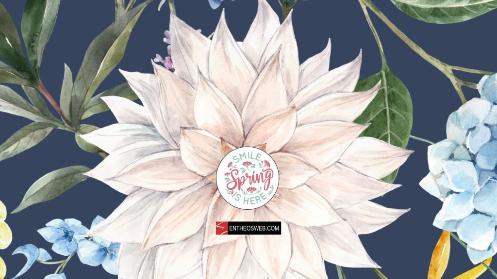 Smile spring is here watercolor  wallpaper background