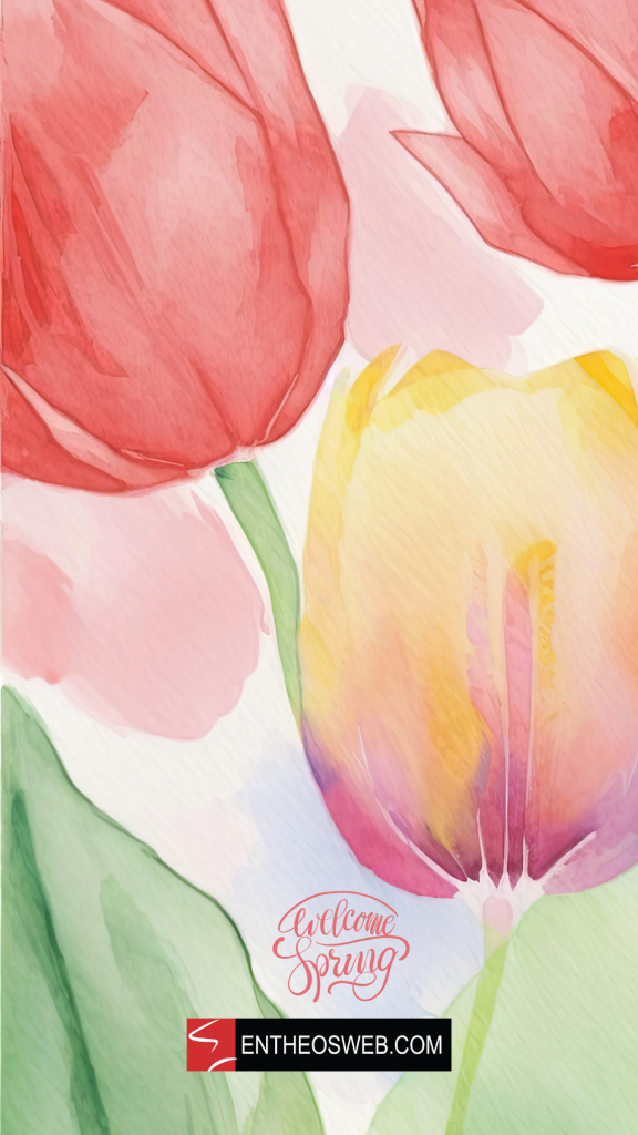 Tulips welcome spring phone wallpaper by entheosweb