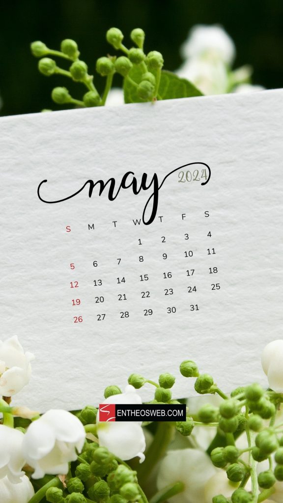 May 2024 phone wallpaper calendar
