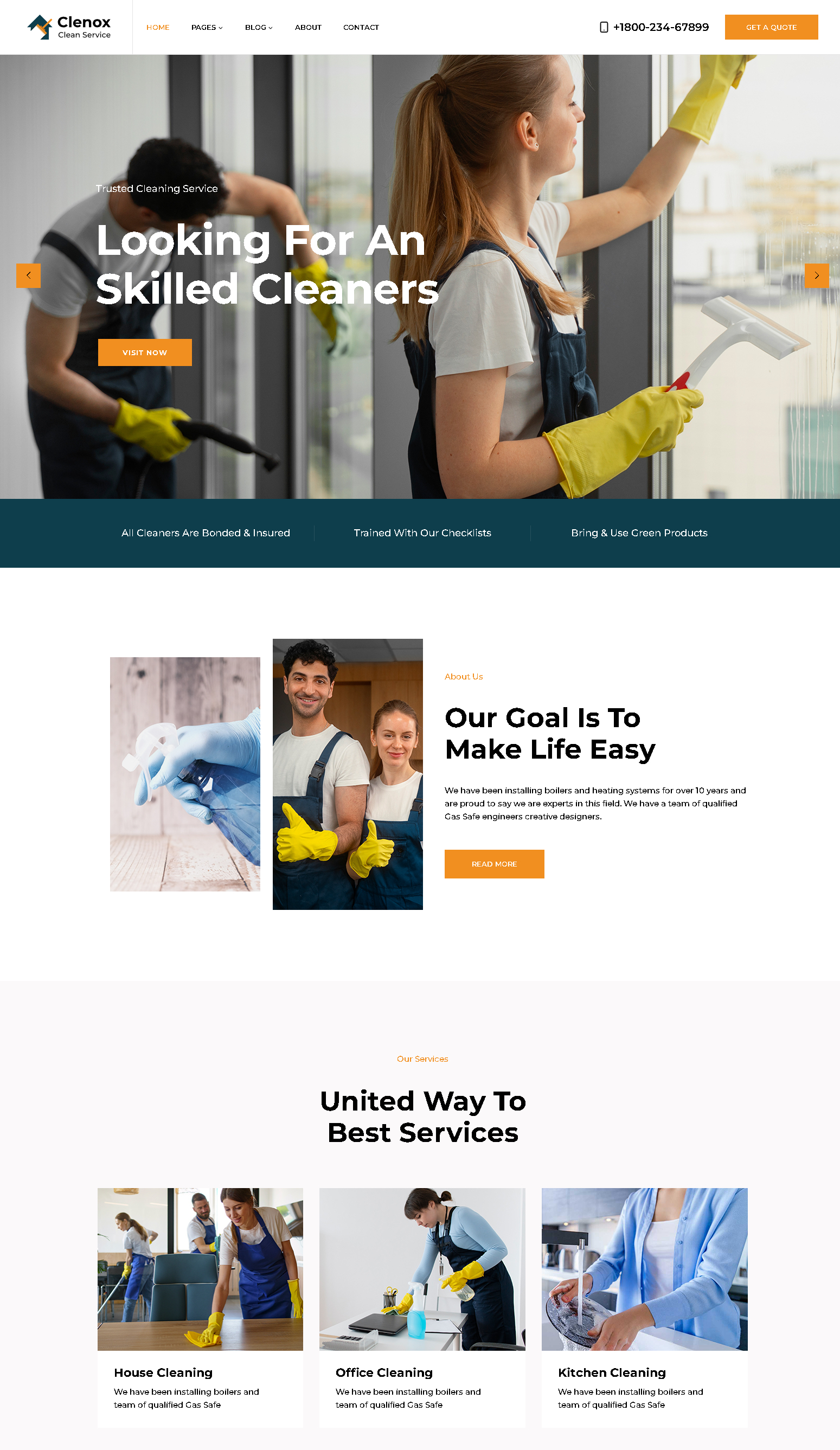 Cleanox   cleaning  maintenance service wordpress elementor theme