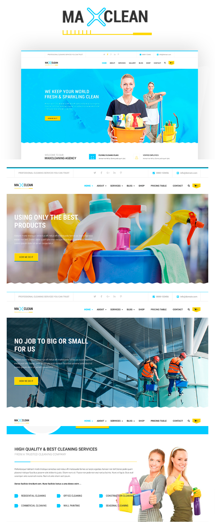 Maxclean   cleaning wordpress theme