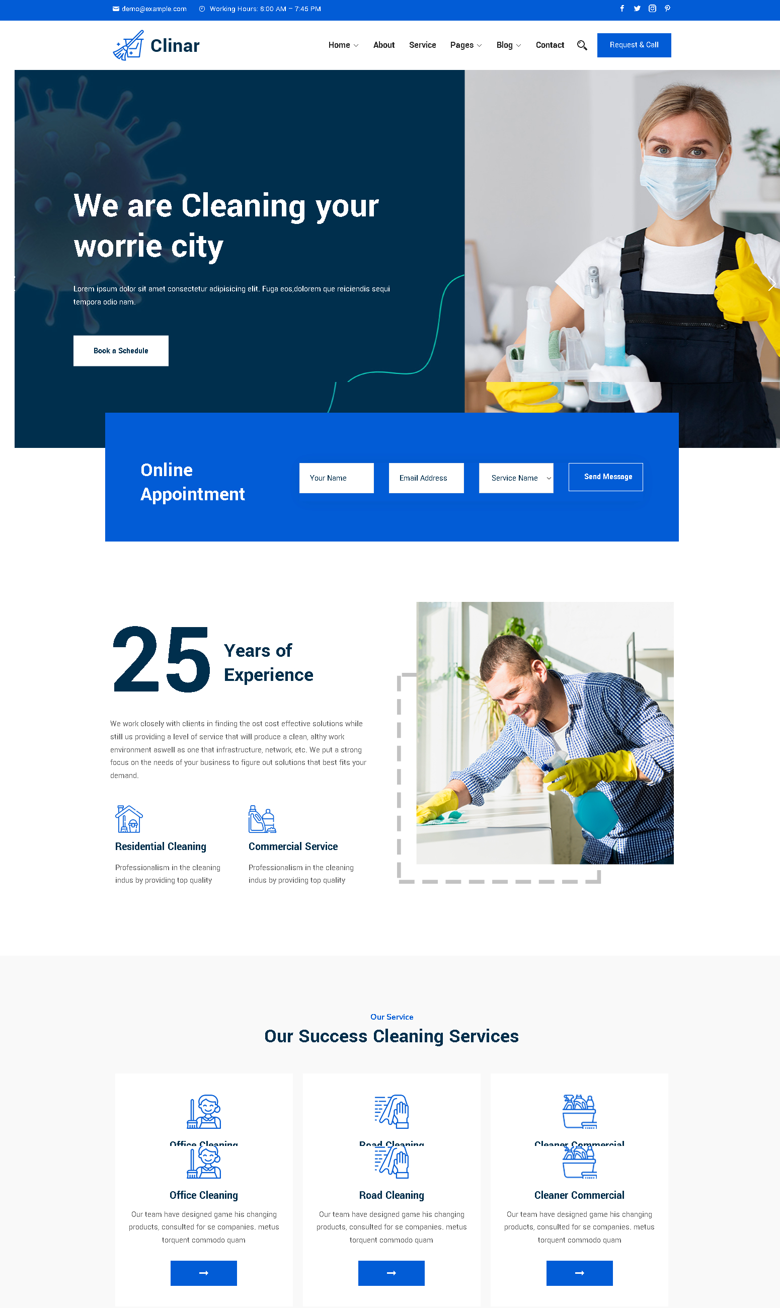 Clinar   maintenance and cleaning service responsive wordpress theme