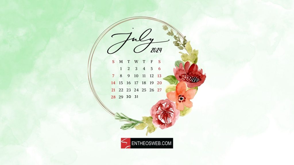 July 2024 desktop wallpaper calendar