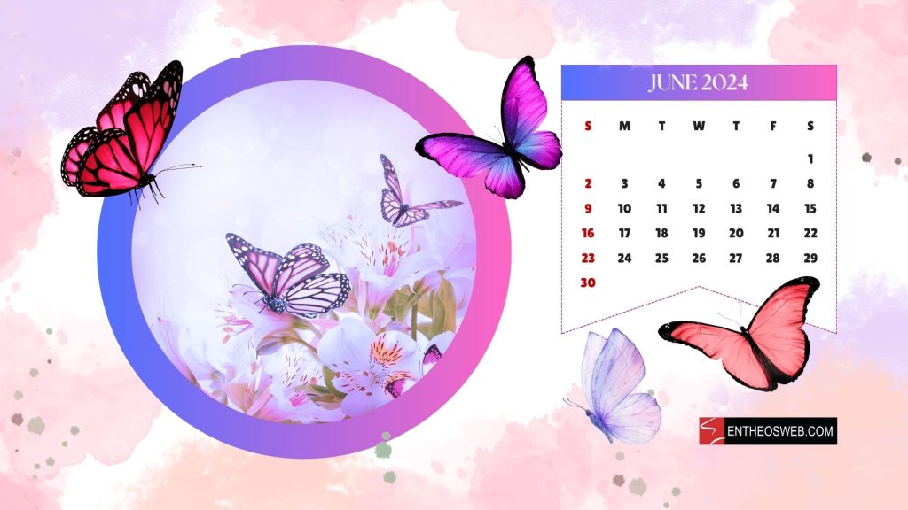 June 2024 desktop wallpaper calendar