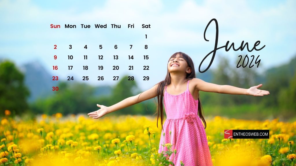 June 2024 desktop wallpaper calendar
