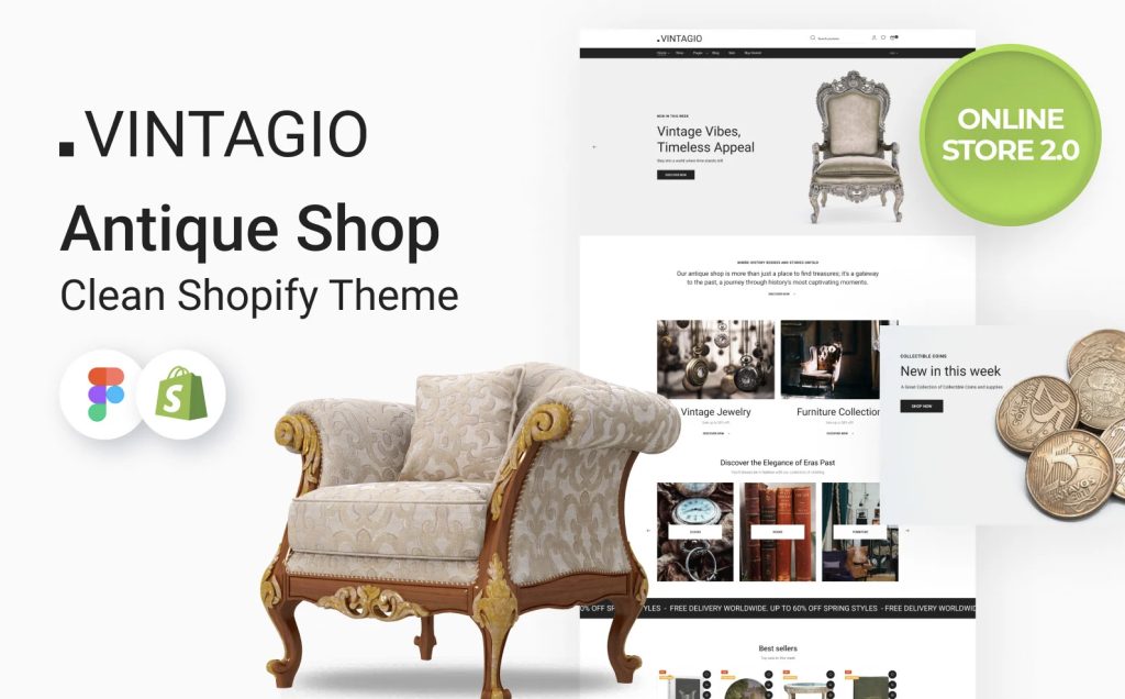 Vintagio   antique shop clean online store 2 0 shopify theme
