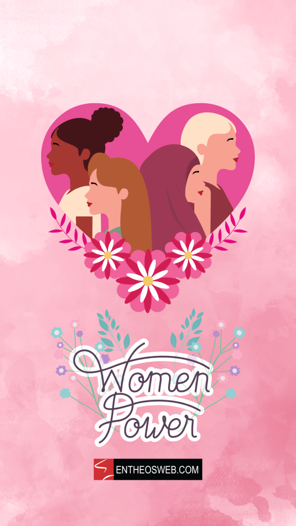 Women power phone wallpaper designed by entheosweb
