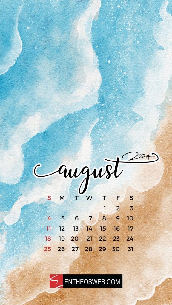 August 2024 mobile wallpaper beach background