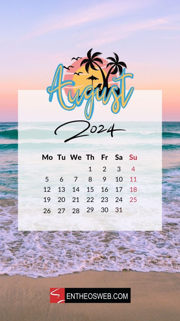 August 2024 phone beach background