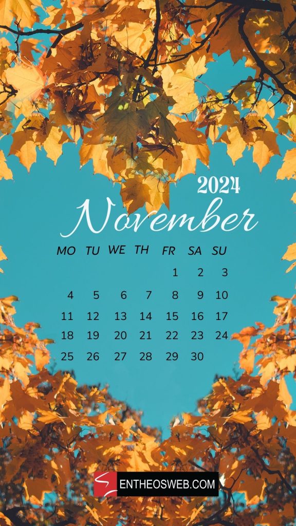 Autumn heart by entheosweb 2 | november calendar phone wallpaper | entheosweb November 2024 calendar phone wallpaper