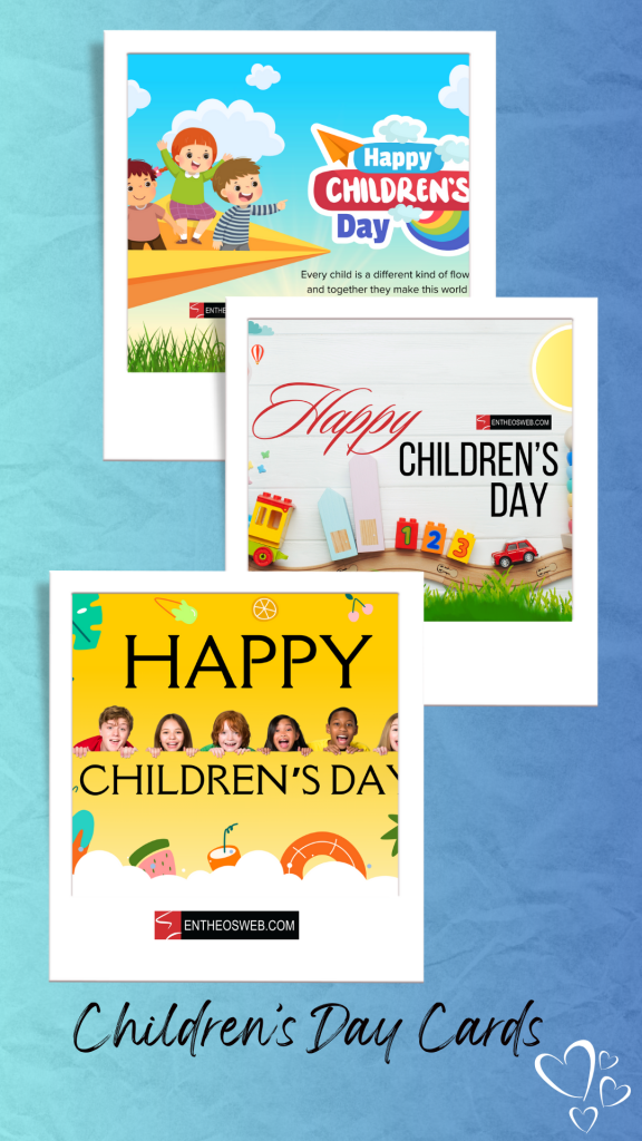 Childrens day card pin image