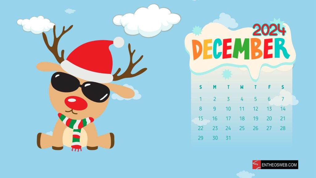December 2024 calendar desktop wallpaper