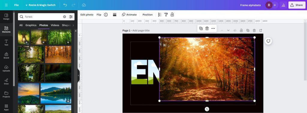 Frame effect10 2 | How to Add Different Photos Inside Alphabets in Canva Using Frame Effect | Entheosweb Frame effect10 2