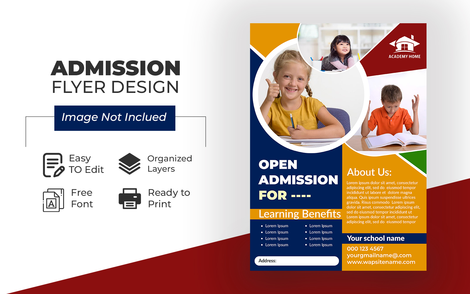 Image 44 | Creative School Admission Poster Flyer Template Designs | Entheosweb Admission flyer template design