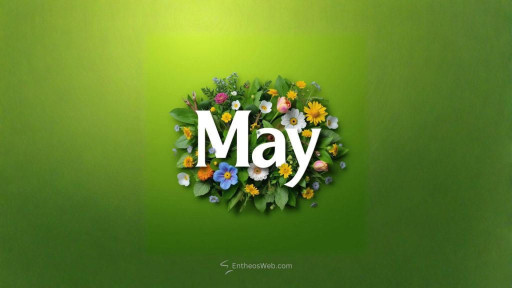 May desktop wallpaper floral on green background