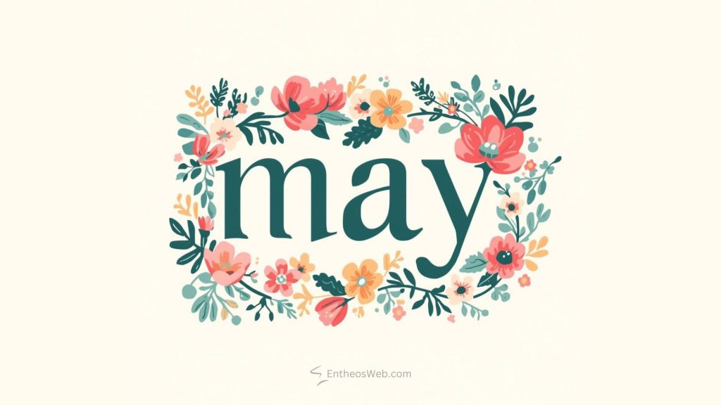 May desktop wallpaper in floral frame