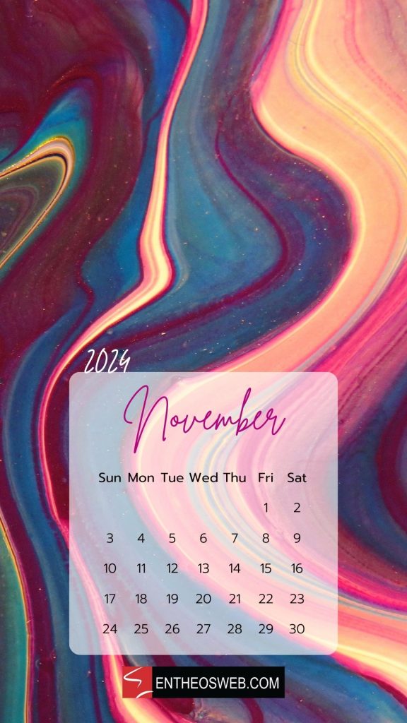 November 2024 calendar phone wallpaper swirls | november calendar phone wallpaper | entheosweb November 2024 calendar phone wallpaper