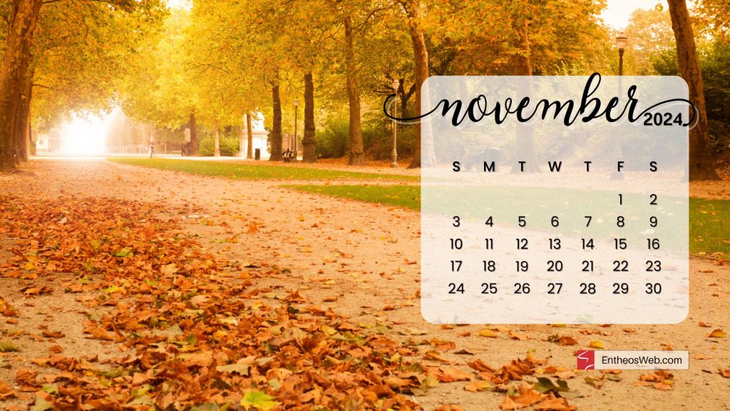 November  2024 calendar desktop wallpaper