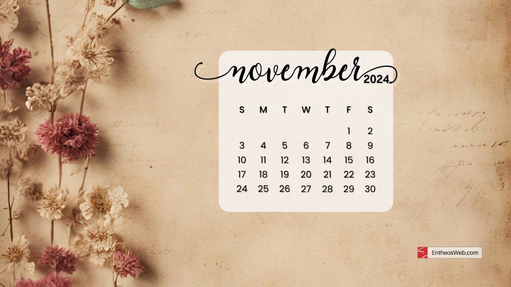 November  2024 calendar desktop wallpaper