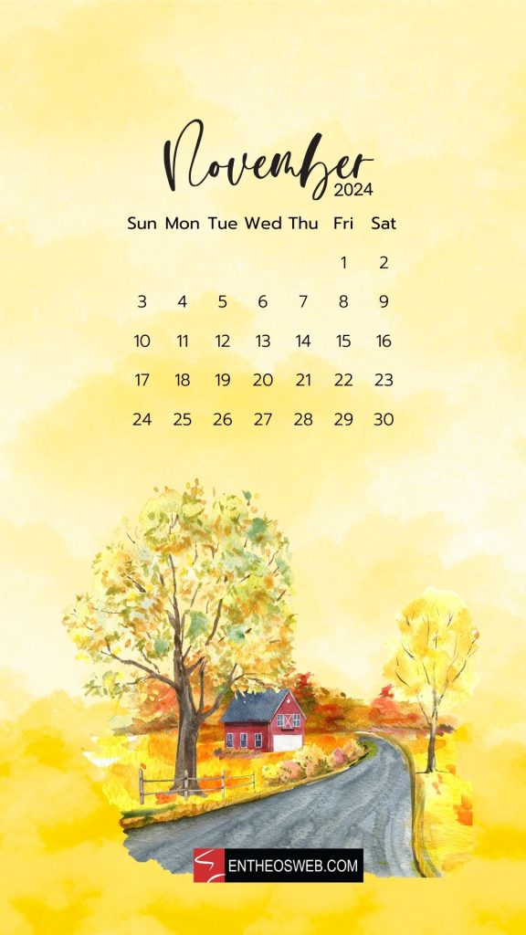 November 2024 phone wallpaper background fall | november calendar phone wallpaper | entheosweb November 2024 calendar phone wallpaper