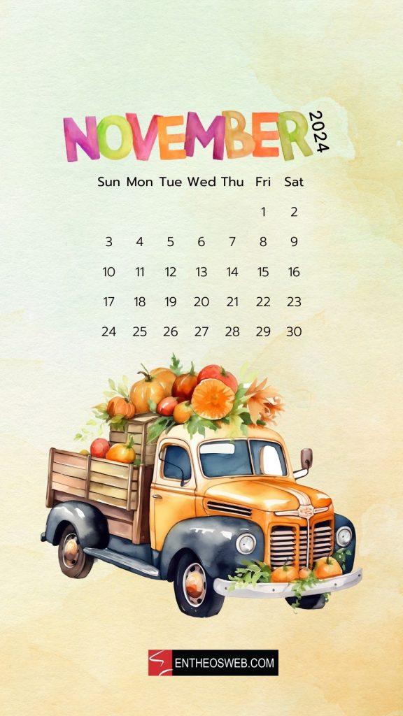 November 2024 phone wallpaper background pumpkins | november calendar phone wallpaper | entheosweb November 2024 calendar phone wallpaper