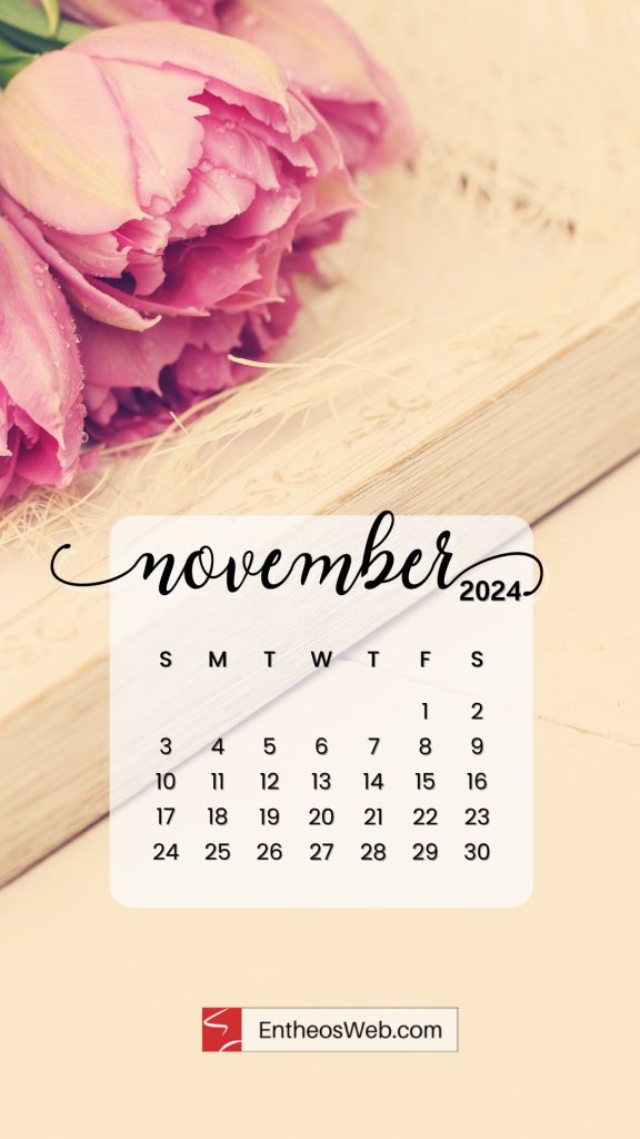November 2024 phone wallpaper background by entheosweb   pink flowers