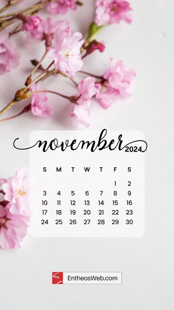 November 2024 phone wallpaper background by entheosweb   pink flowers