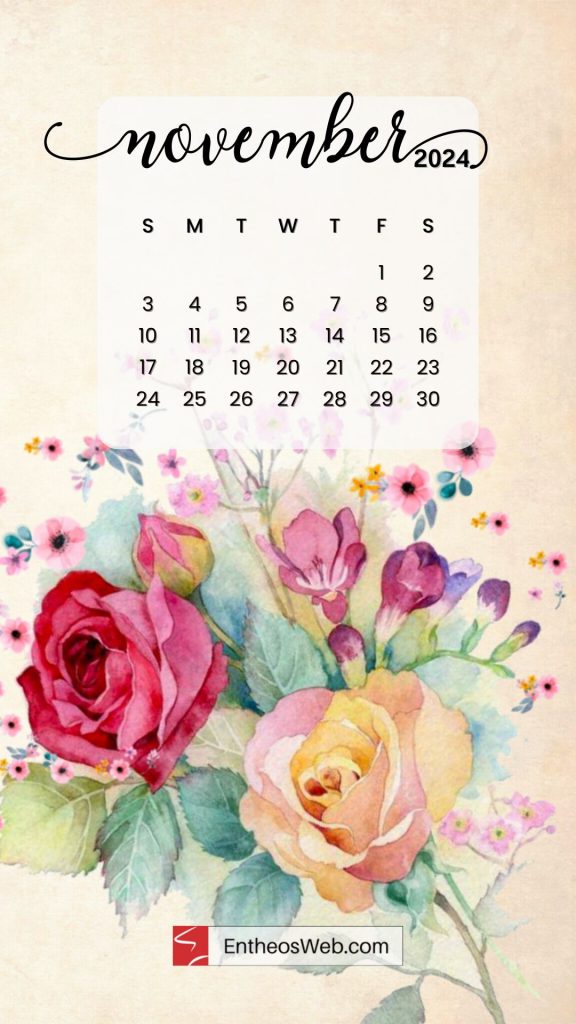 November 2024 phone wallpaper background by entheosweb   beautiful flowers