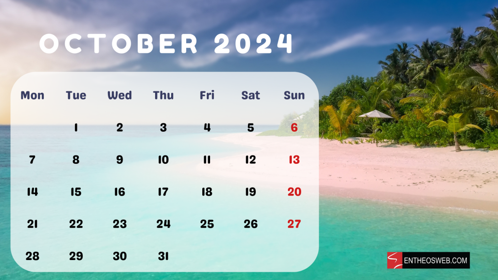 October 2024 desktop wallpaper beach