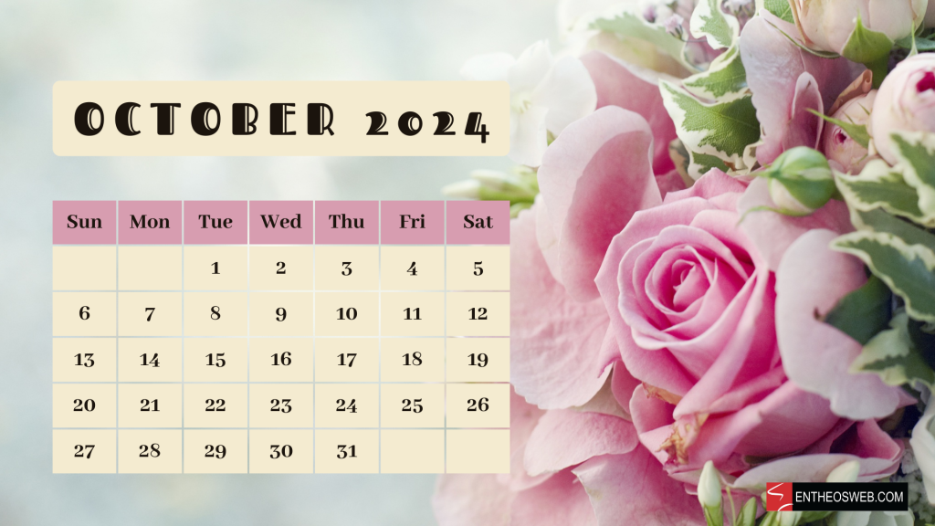 October 2024 desktop wallpaper rose
