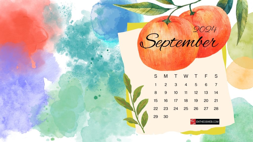 September 2024 calendar desktop wallpaper
