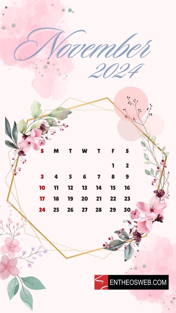 Pink flowers by entheosweb 2 | november calendar phone wallpaper | entheosweb November 2024 calendar phone wallpaper
