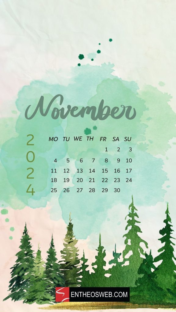 November Calendar Phone Wallpaper EntheosWeb